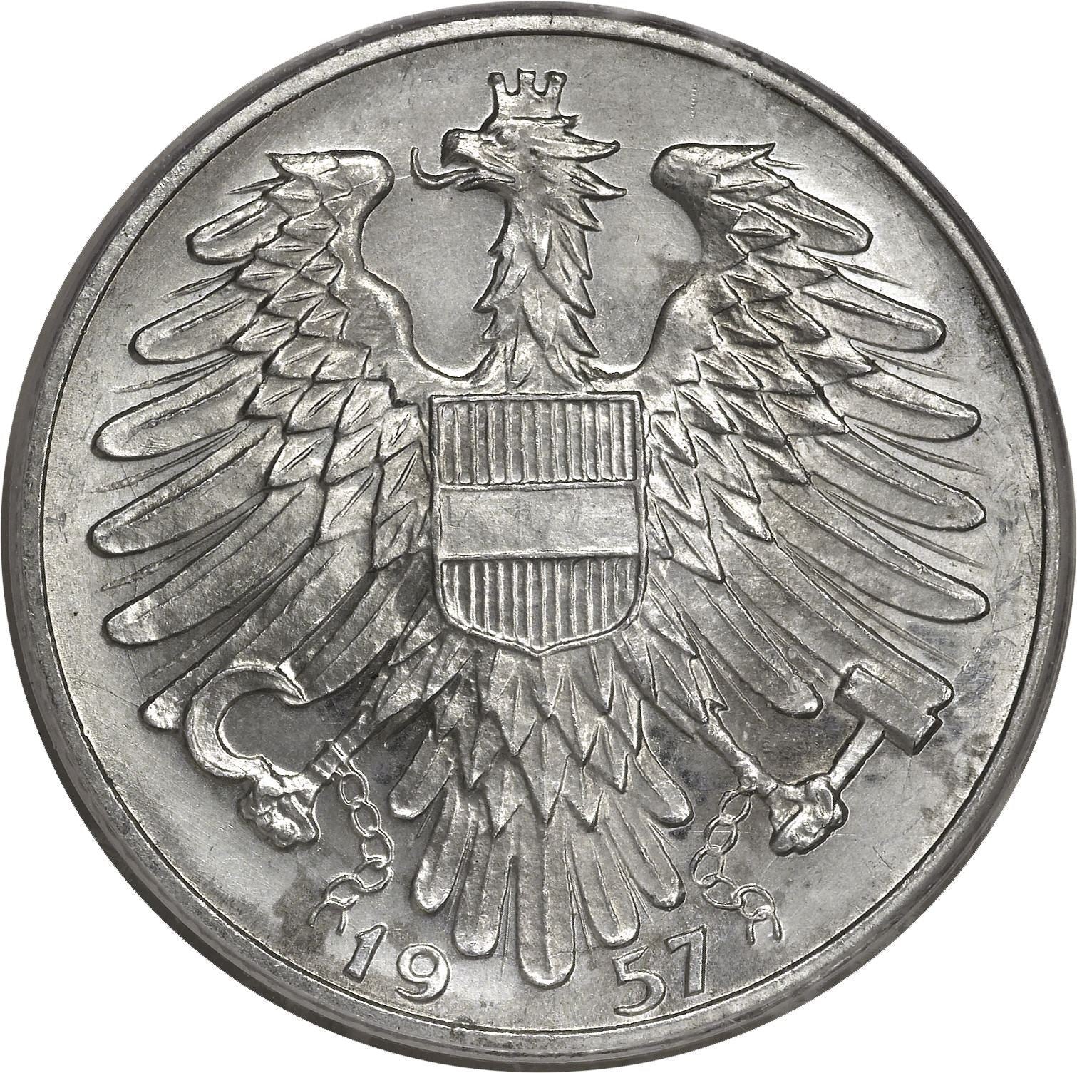 Austria 5 Schilling Coin | KM2879 | 1952 - 1957