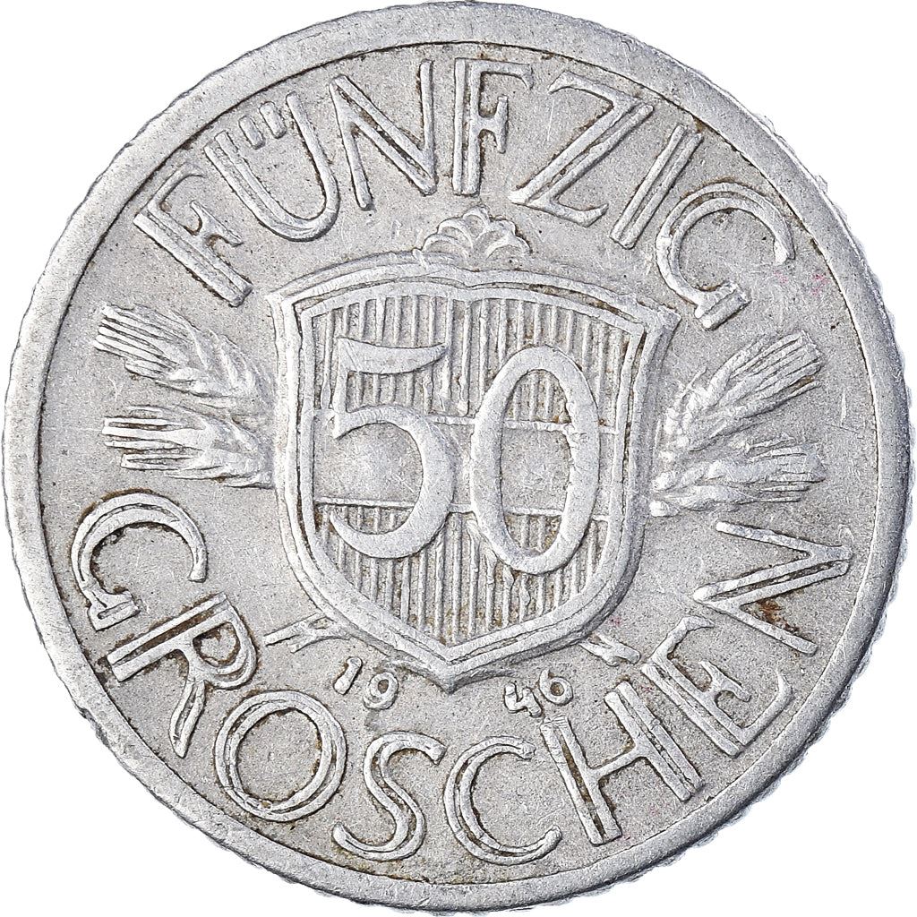 Austria 50 Groschen Coin | Escutcheon | KM2870 | 1946 - 1955