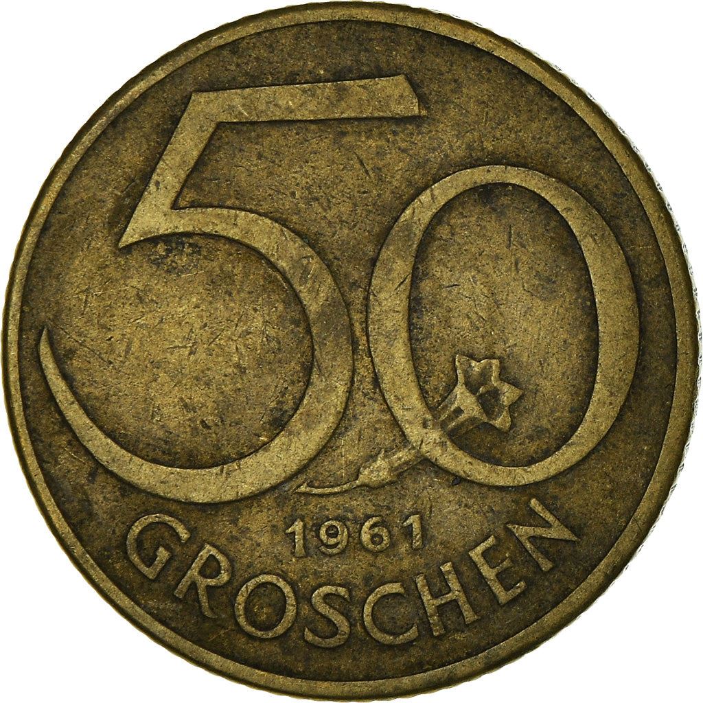 Austria 50 Groschen Coin | Gentian Flower | KM2885 | 1959 - 2001