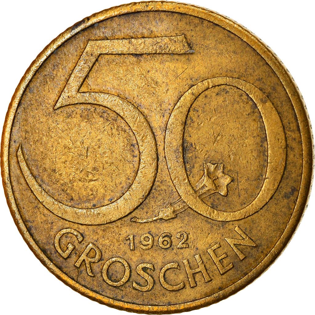 Austria 50 Groschen Coin | Gentian Flower | KM2885 | 1959 - 2001