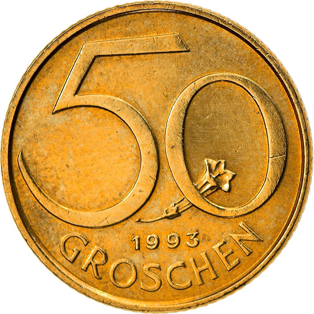 Austria 50 Groschen Coin | Gentian Flower | KM2885 | 1959 - 2001