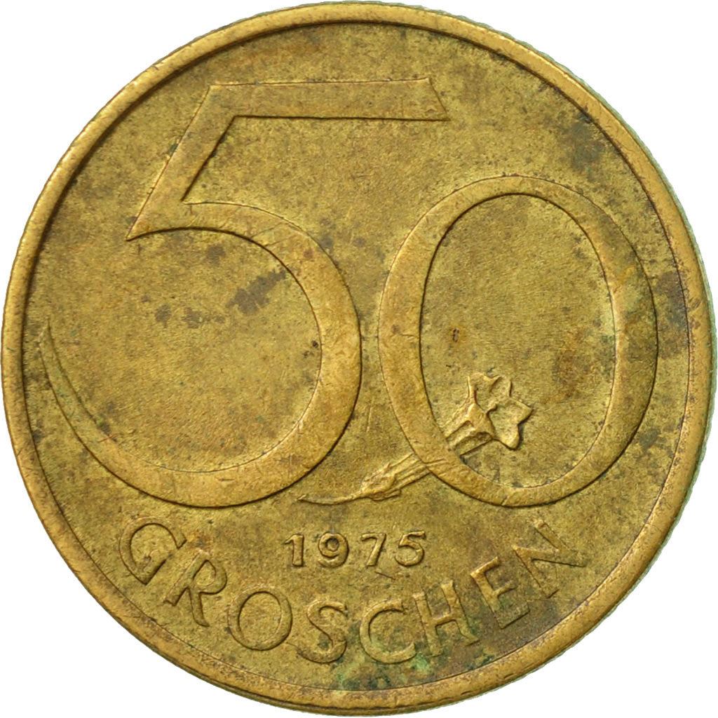 Austria 50 Groschen Coin | Gentian Flower | KM2885 | 1959 - 2001