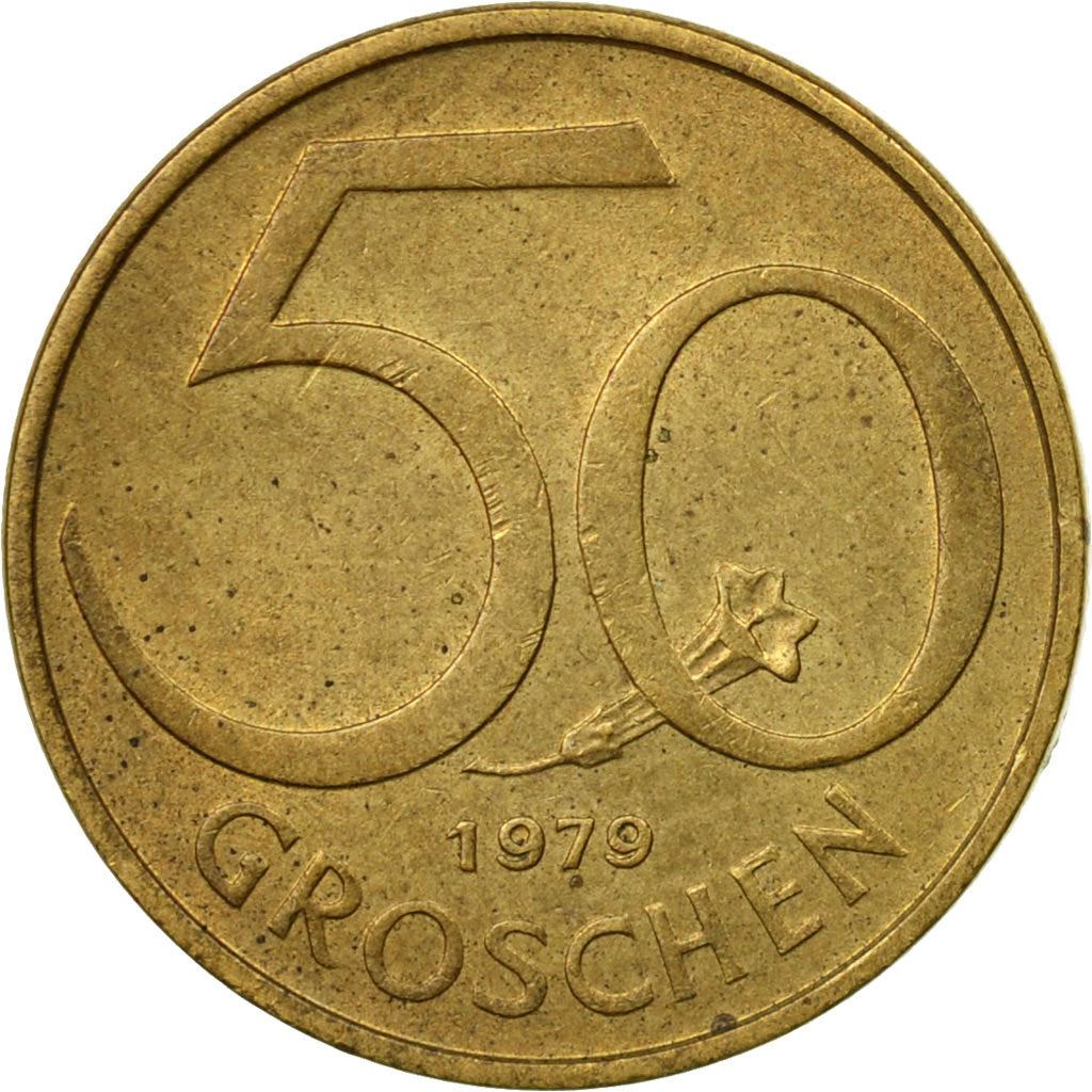 Austria 50 Groschen Coin | Gentian Flower | KM2885 | 1959 - 2001