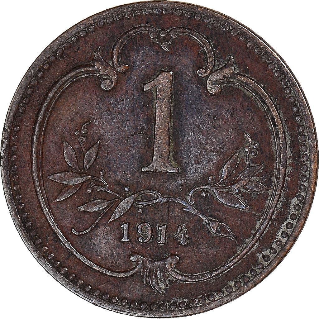 Austrian Empire | 1 Heller Coin | Art Nouveau | Habsburg-Lorraine Shield | Km:2800 | 1892 - 1916