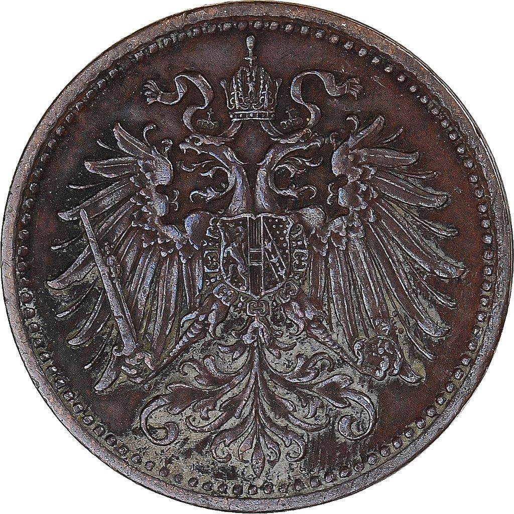 Austrian Empire | 1 Heller Coin | Art Nouveau | Habsburg-Lorraine Shield | Km:2800 | 1892 - 1916