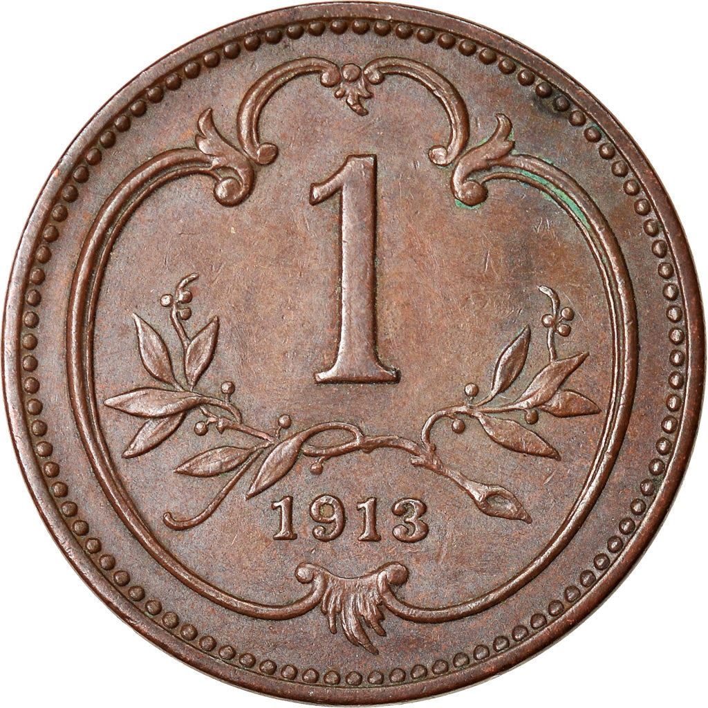 Austrian Empire | 1 Heller Coin | Art Nouveau | Habsburg-Lorraine Shield | Km:2800 | 1892 - 1916