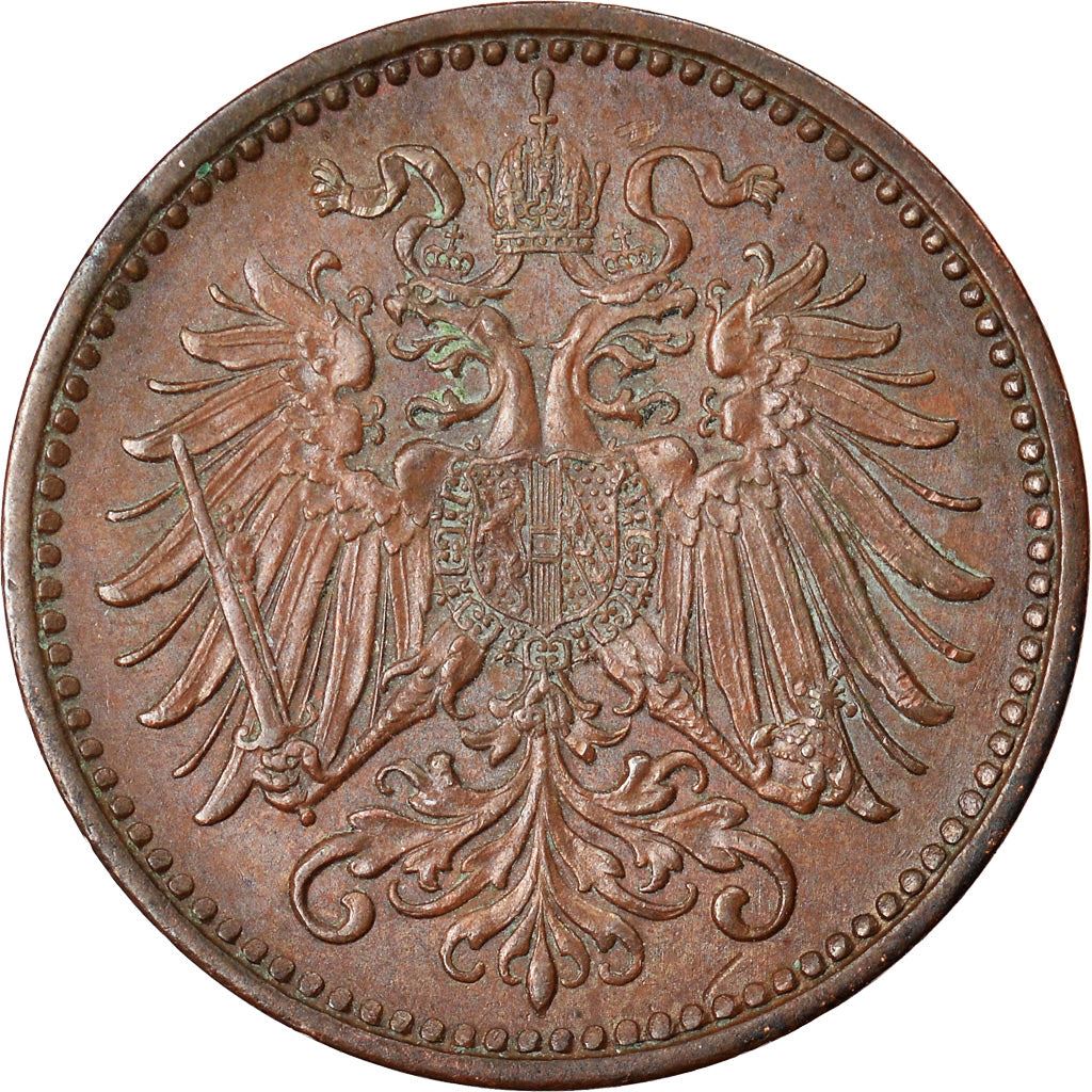 Austrian Empire | 1 Heller Coin | Art Nouveau | Habsburg-Lorraine Shield | Km:2800 | 1892 - 1916