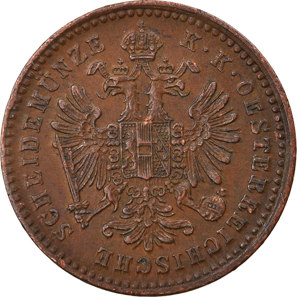 Austrian Empire | 1 Kreuzer Coin | Oak Wreath | Imperial Eagle | Km:2186 | 1858 - 1881