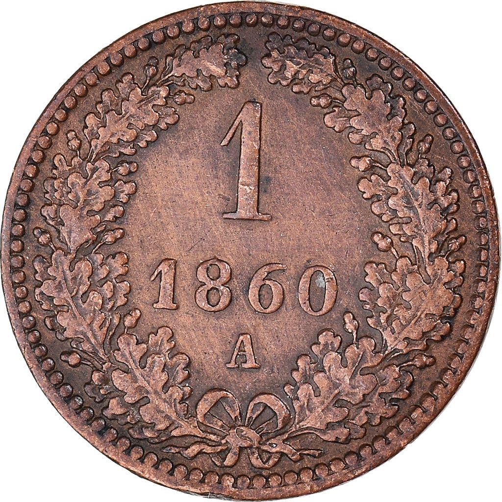 Austrian Empire | 1 Kreuzer Coin | Oak Wreath | Imperial Eagle | Km:2186 | 1858 - 1881