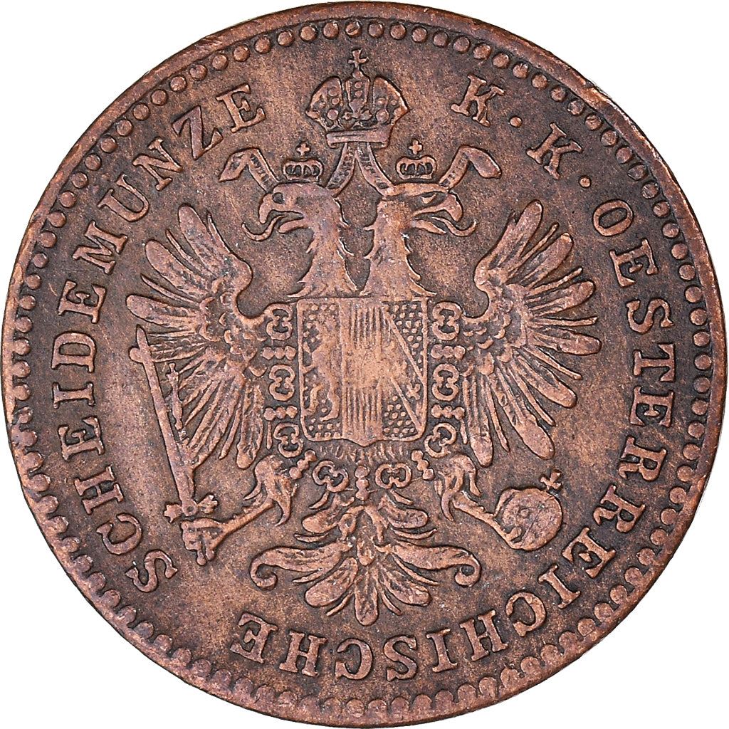 Austrian Empire | 1 Kreuzer Coin | Oak Wreath | Imperial Eagle | Km:2186 | 1858 - 1881