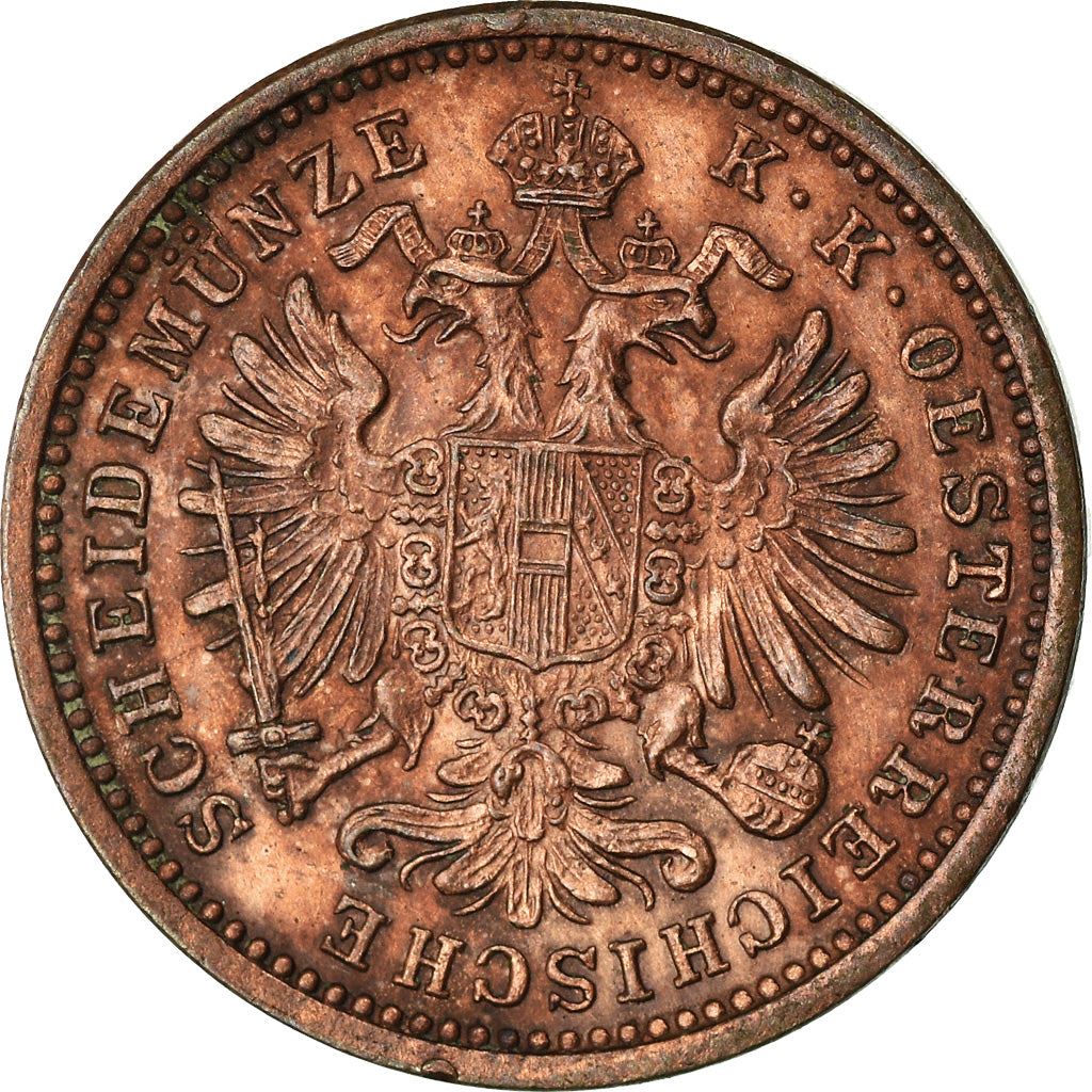 Austrian Empire | 1 Kreuzer Coin | Oak Wreath | Imperial Eagle | Km:2187 | 1885 - 1891