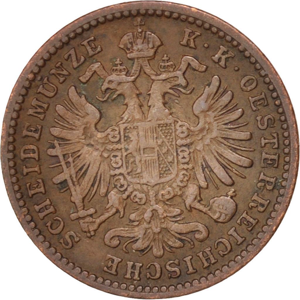 Austrian Empire | 1 Kreuzer Coin | Oak Wreath | Imperial Eagle | Km:2187 | 1885 - 1891