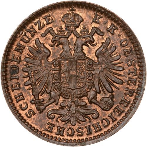 Austrian Empire | 1 Kreuzer Coin | Oak Wreath | Imperial Eagle | Km:2187 | 1885 - 1891