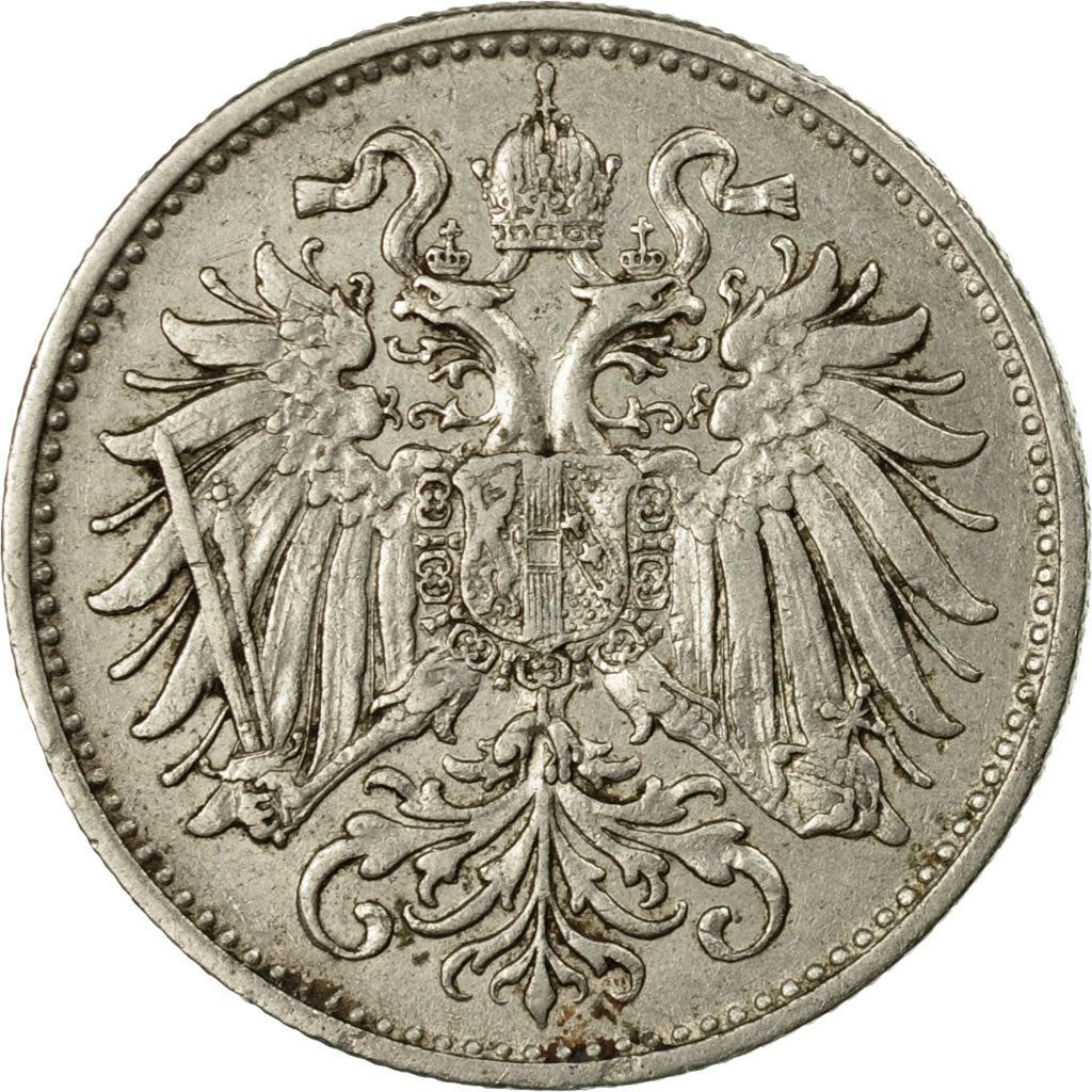 Austrian Empire | 10 Hellers Coin | Art Nouveau | Habsburg-Lorraine Shield | Km:2802 | 1892 - 1911