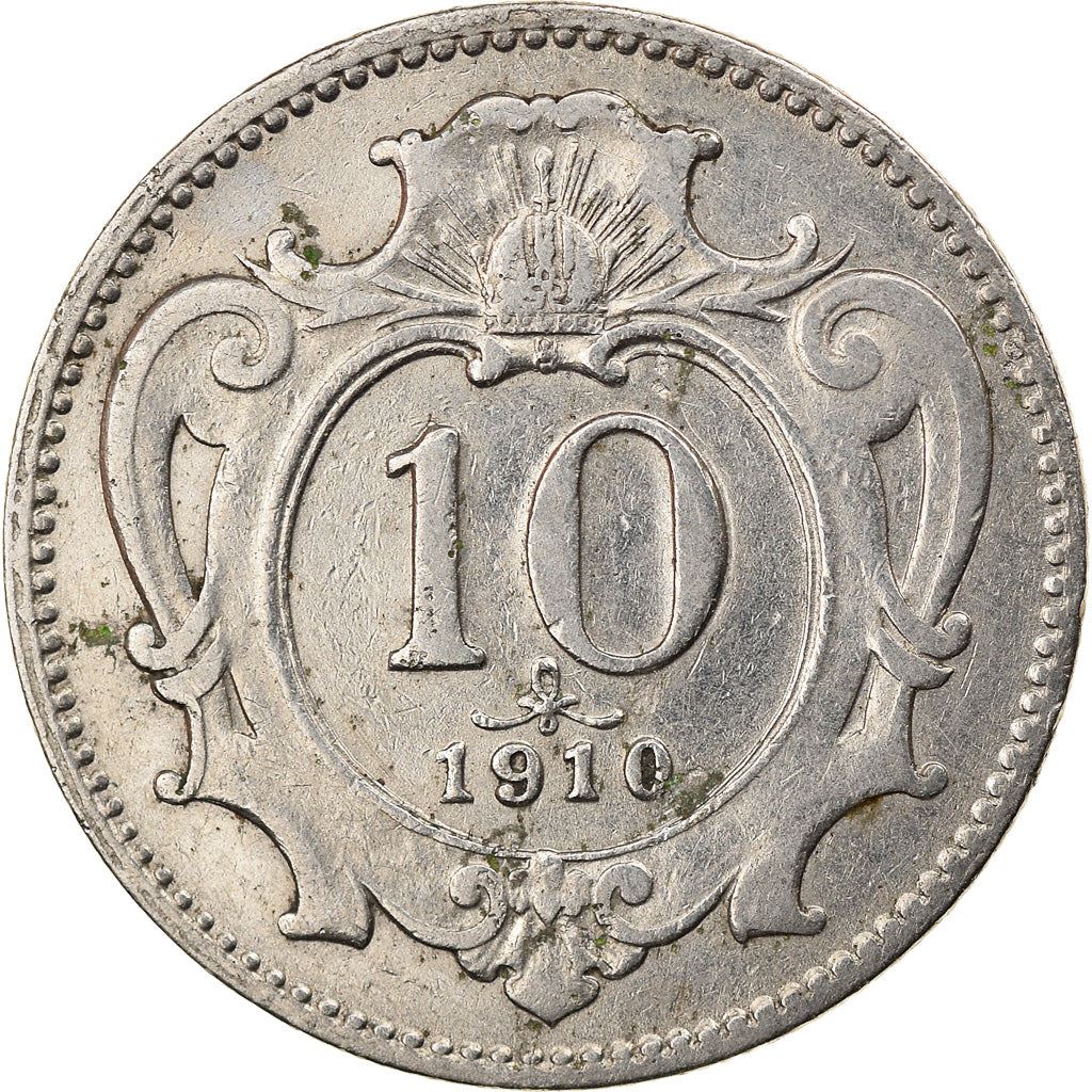 Austrian Empire | 10 Hellers Coin | Art Nouveau | Habsburg-Lorraine Shield | Km:2802 | 1892 - 1911