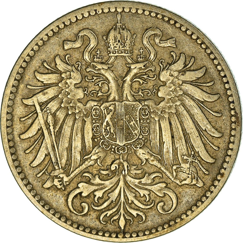 Austrian Empire | 10 Hellers Coin | Habsburg-Lorraine Shield | Oak Wreath | Km:2822 | 1915 - 1916