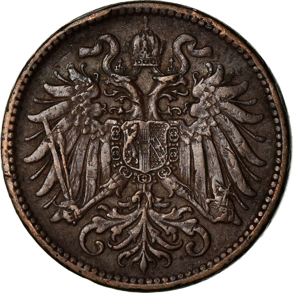 Austrian Empire | 2 Hellers Coin | Art Nouveau | Habsburg-Lorraine Shield | Km:2801 | 1892 - 1915