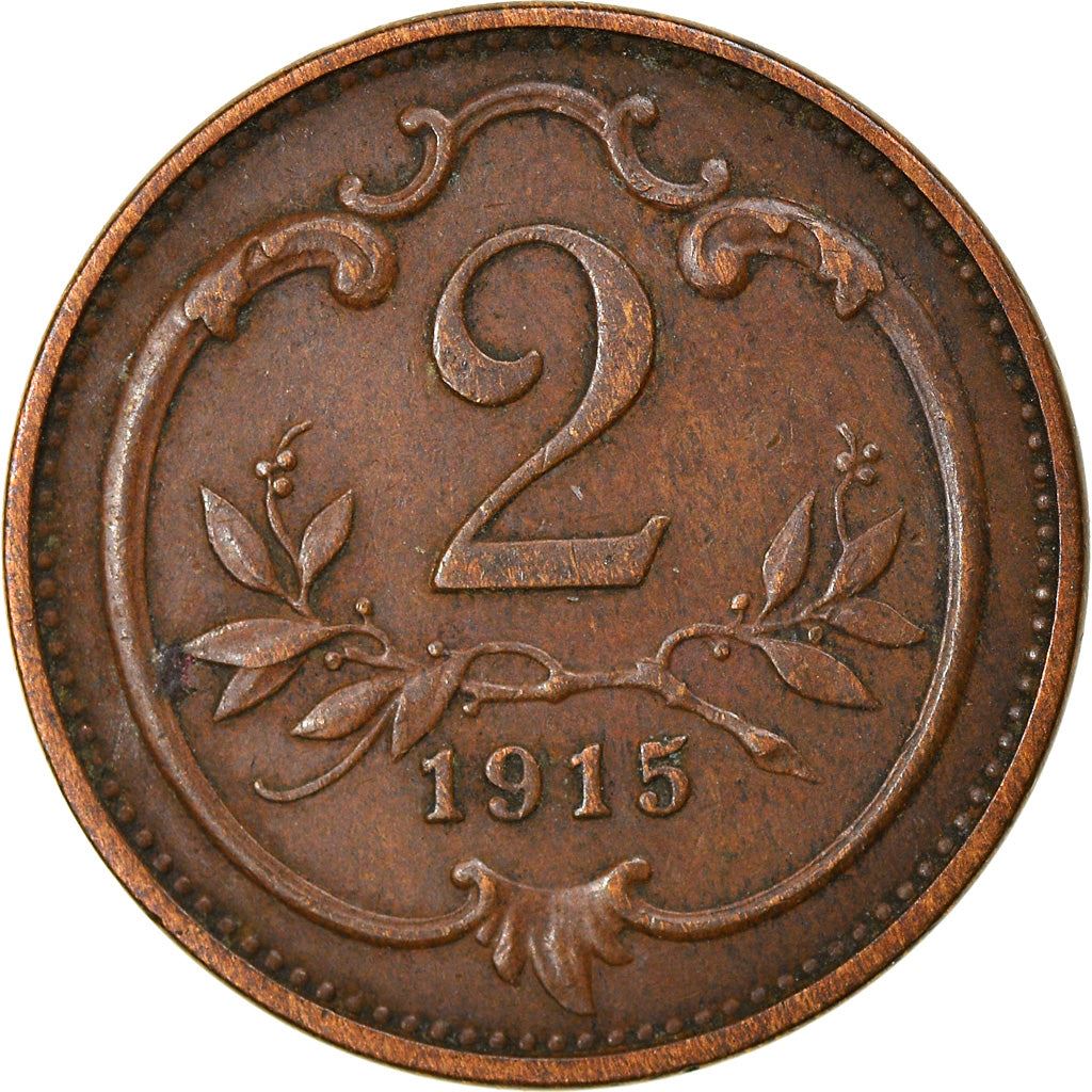 Austrian Empire | 2 Hellers Coin | Art Nouveau | Habsburg-Lorraine Shield | Km:2801 | 1892 - 1915