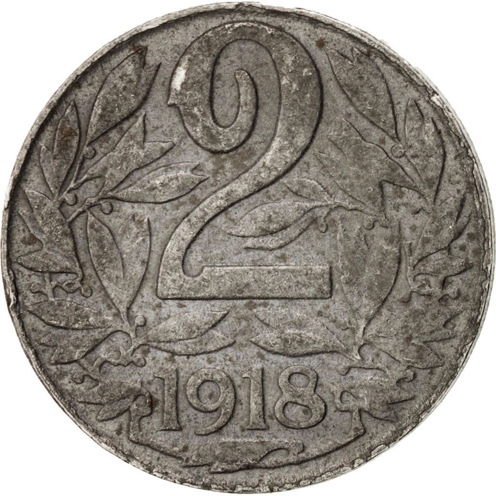 Austrian Empire | 2 Hellers Coin | Austrian Escutcheon | Km:2824 | 1916 - 1918