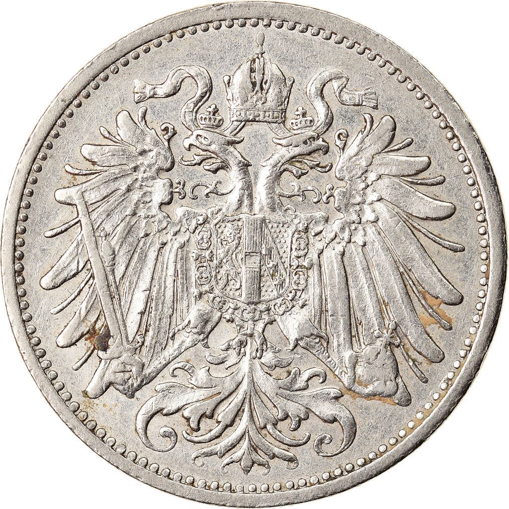 Austrian Empire | 20 Hellers Coin | Art Nouveau | Habsburg-Lorraine Shield | Km:2803 | 1892 - 1914