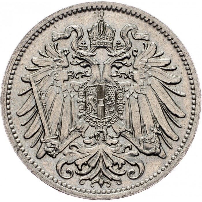 Austrian Empire | 20 Hellers Coin | Art Nouveau | Habsburg-Lorraine Shield | Km:2803 | 1892 - 1914