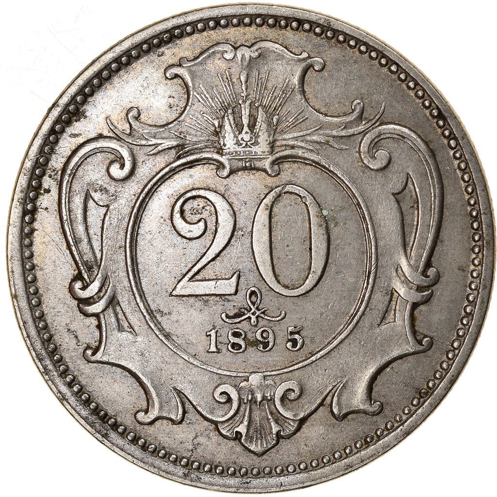 Austrian Empire | 20 Hellers Coin | Art Nouveau | Habsburg-Lorraine Shield | Km:2803 | 1892 - 1914