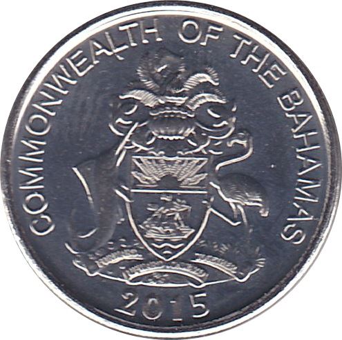 Bahamas | 5 Cents Coin | Pineapple | Flamingo | Marlin | KM221 | 2015 - 2016