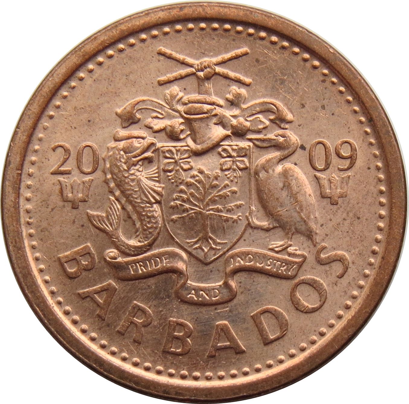 Barbados | 1 Cent Coin | Trident | Km:10B | 2007 - 2012