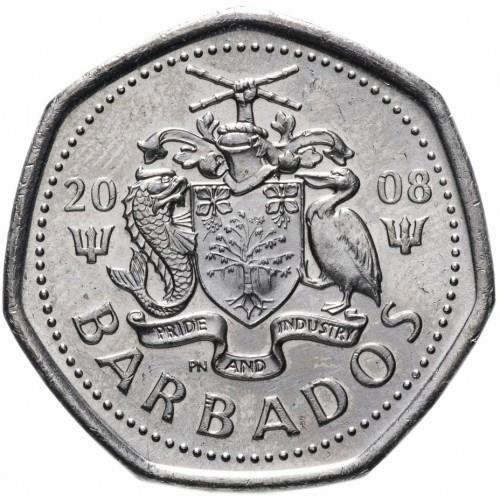 Barbados 1 Dollar Coin | Queen Elizabeth II | Flying Fish | KM14.2a | 2007 - 2009