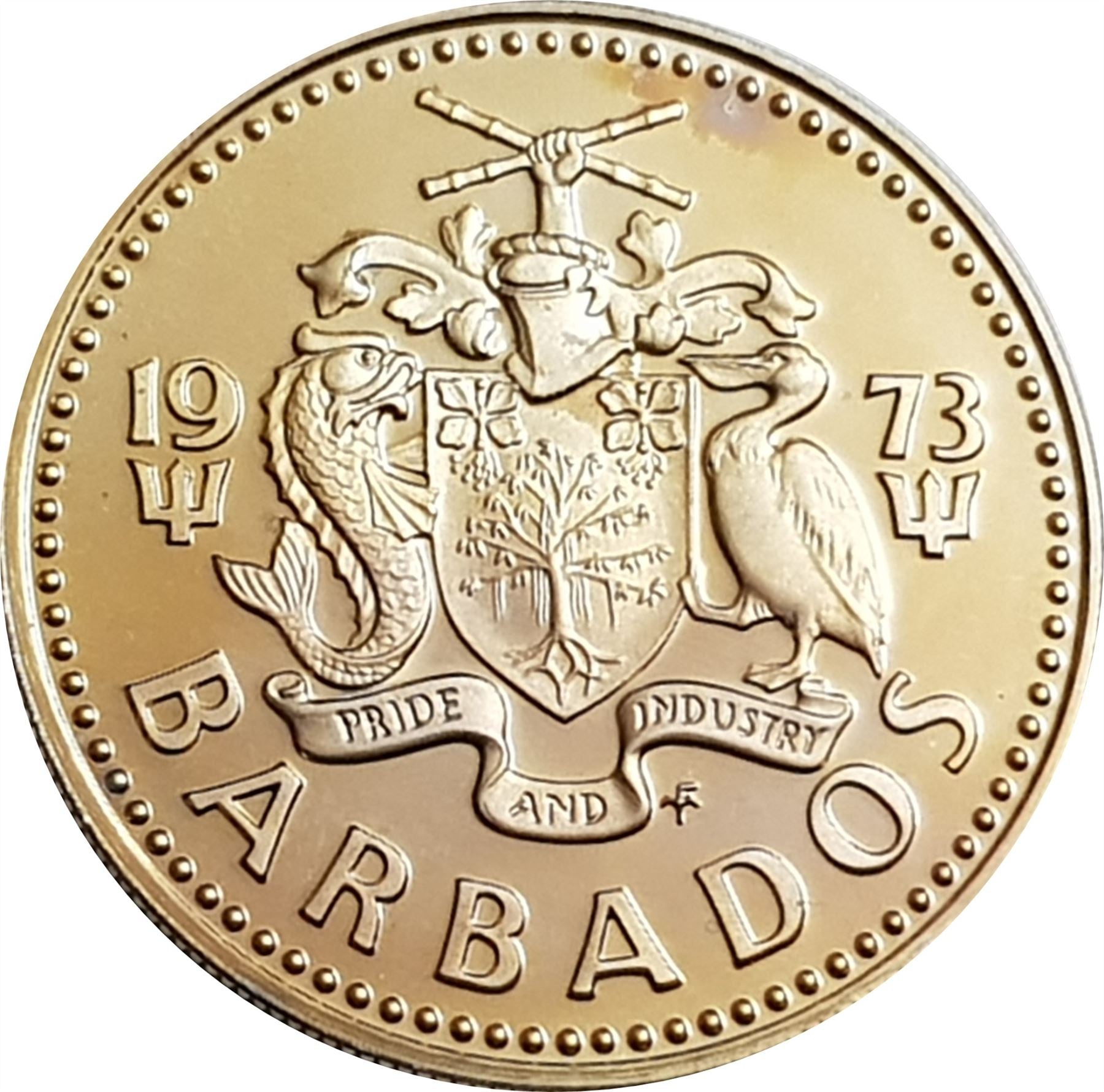 Barbados 25 Cents Coin | Queen Elizabeth II | Windmill | KM13 | 1973 - 2006