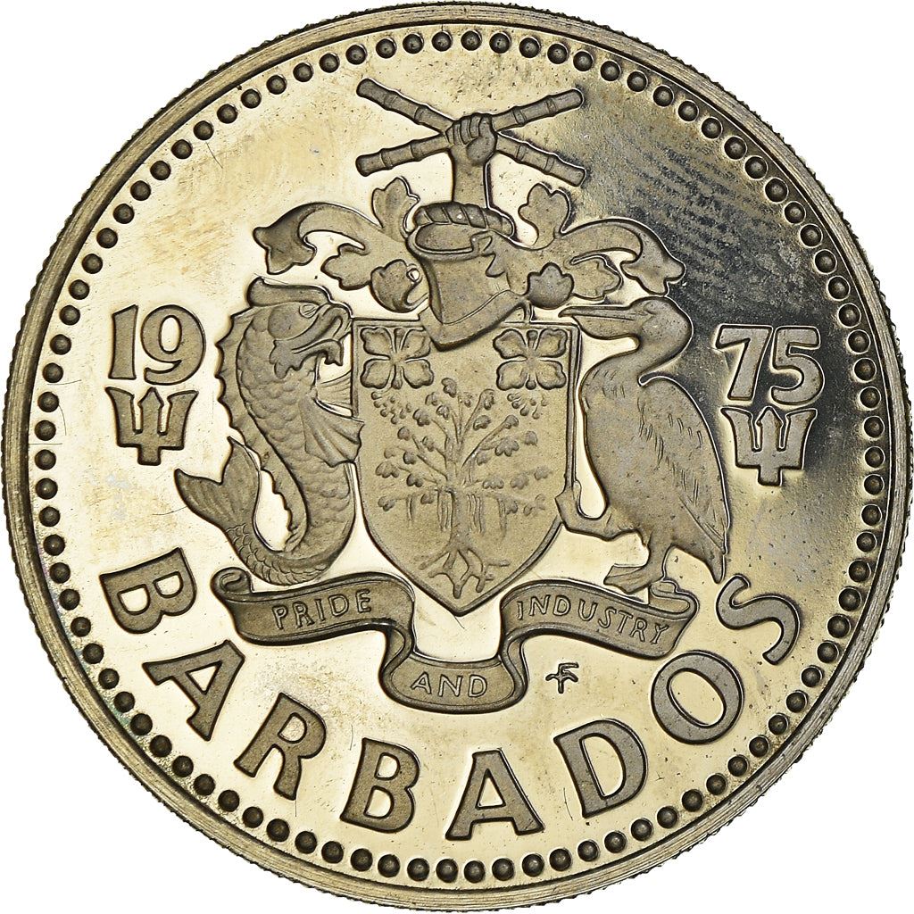 Barbados 25 Cents Coin | Queen Elizabeth II | Windmill | KM13 | 1973 - 2006