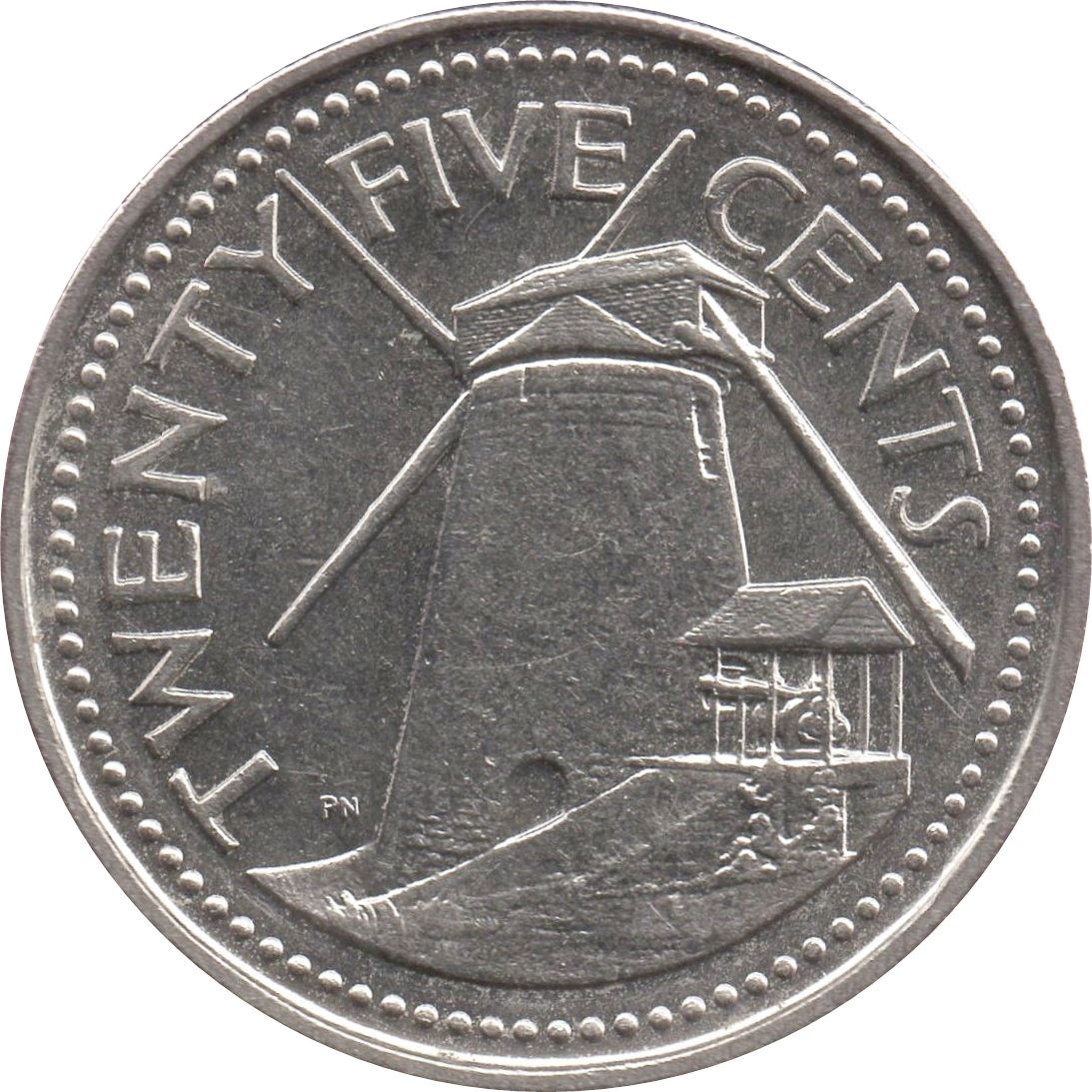 Barbados | 25 Cents Coin | Windmill | Km:13A | 2007 - 2021