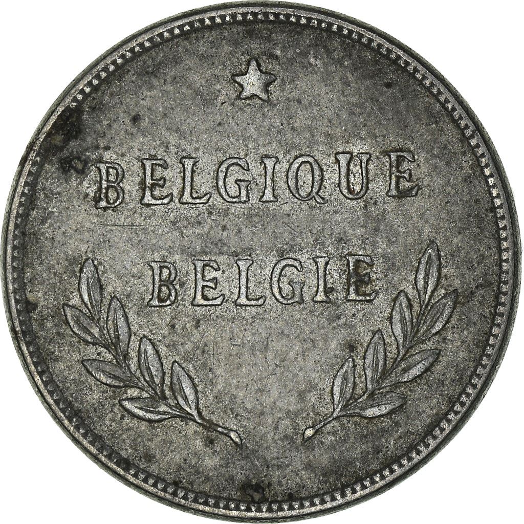 Belgian 2 Francs Allied Occupation Coinage | Olive branch | Star | KM133 | 1944