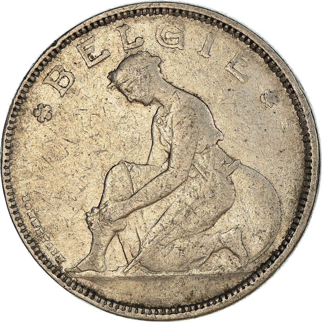 Belgian 2 Francs Coin | Albert I Belgie | Libertine | Caduceus | KM92 | 1923 - 1930