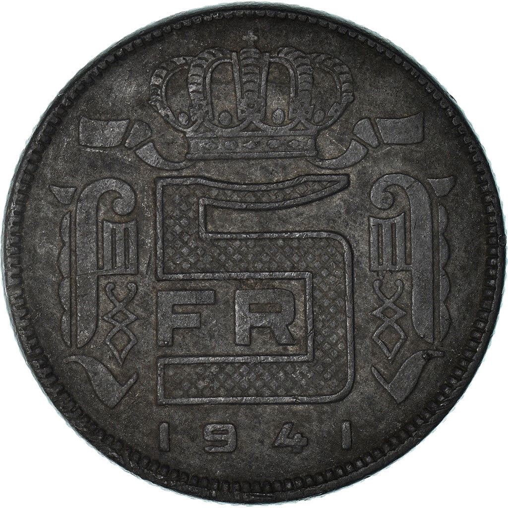 Belgian 5 Francs Coin | Leopold III Belgie | KM130 | 1941 - 1947