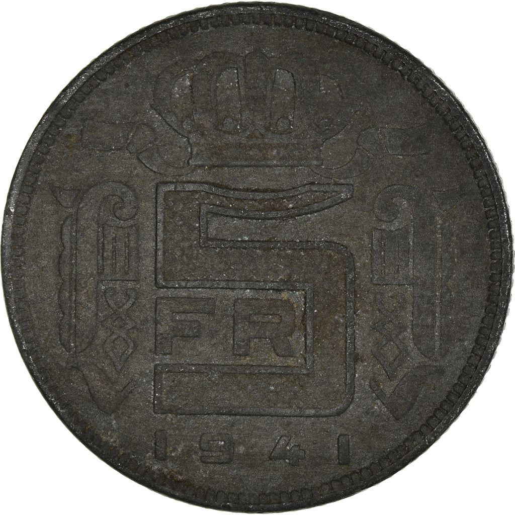 Belgian 5 Francs Coin | Leopold III Belgie | KM130 | 1941 - 1947