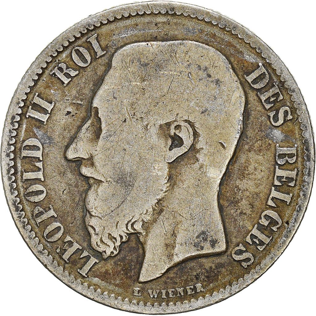 Belgian 50 Centimes Coin | Leopold II | KM26 | 1866 - 1899