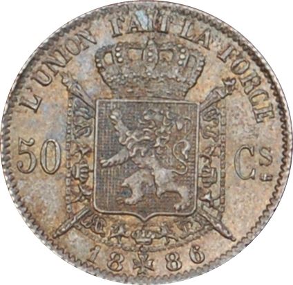 Belgian 50 Centimes Coin | Leopold II | KM26 | 1866 - 1899