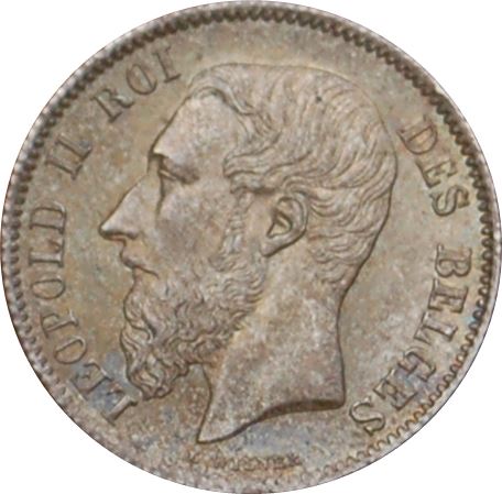 Belgian 50 Centimes Coin | Leopold II | KM26 | 1866 - 1899