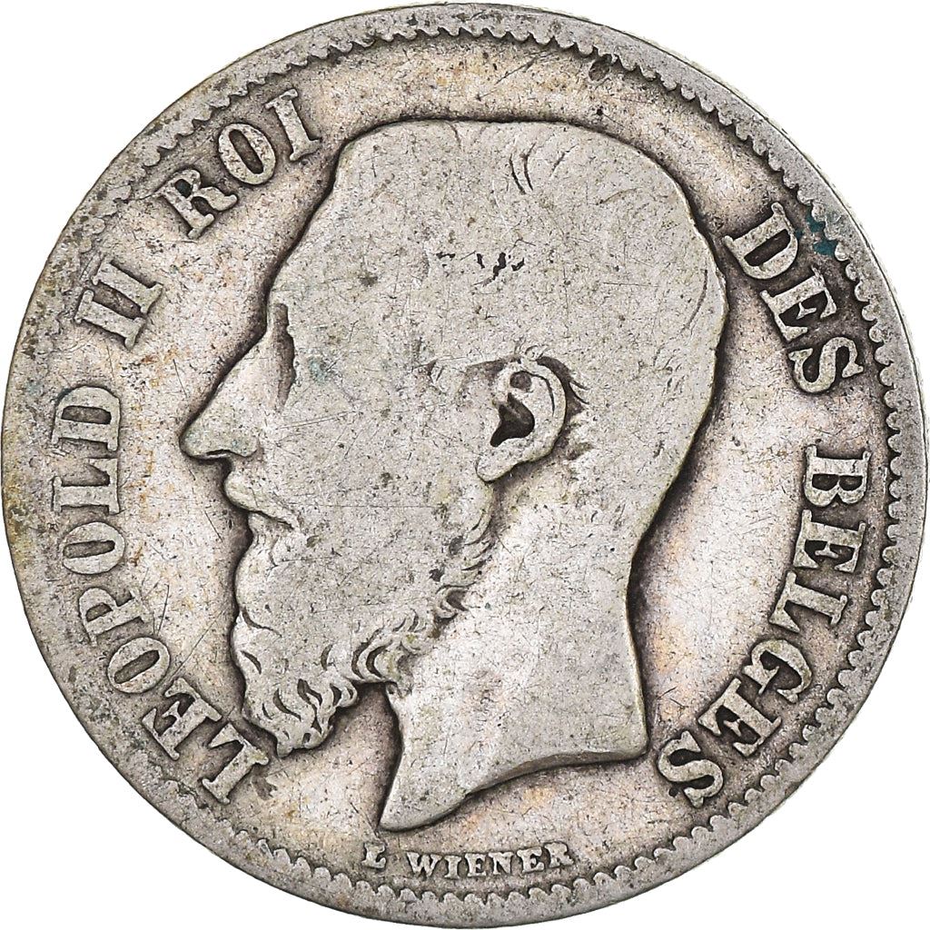 Belgian 50 Centimes Coin | Leopold II | KM26 | 1866 - 1899