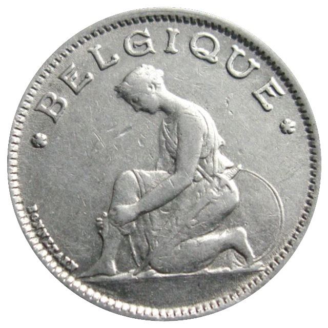 Belgian Coin 1 Franc - Albert I Belgique | Libertine | Sword | KM89 | 1922 - 1934