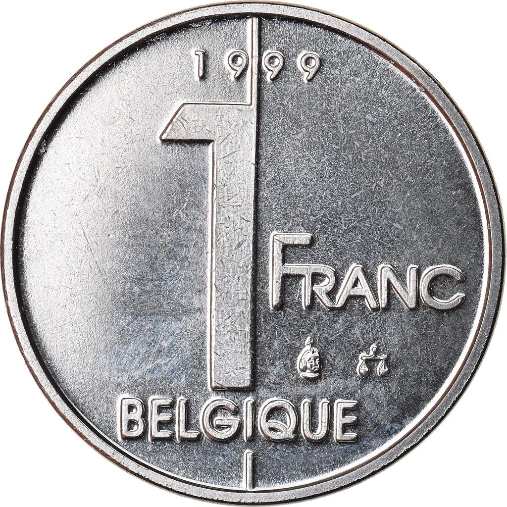 Belgian Coin 1 Franc - Albert II Belgique | Angel | Privy | Scales | KM187 | 1994 - 2001