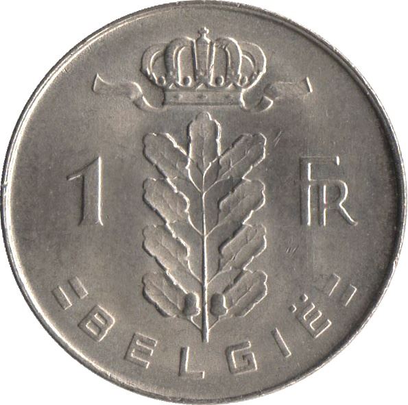 Belgian Coin 1 Franc - Baudouin I België | Cornucopia | Oak | Star | KM143 | 1950 - 1988