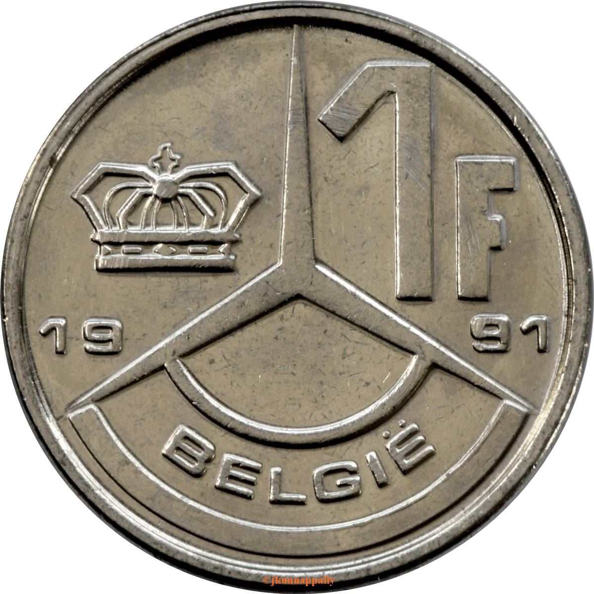 Belgian Coin 1 Franc - Baudouin I België | Star | KM171 | 1989 - 1993