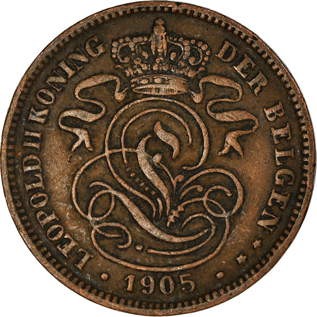 Belgian Coin 2 Centimes - Léopold II België | Lion | Star | KM36 | 1902 - 1909