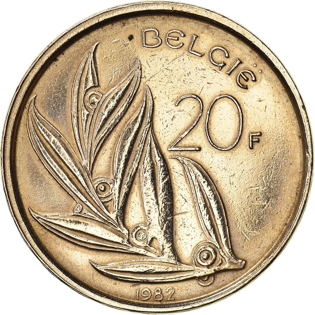 Belgian Coin 20 Francs - Baudouin I België | Scales | Angel | KM160 | 1980 - 1993