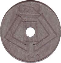 Belgian Coin 25 Centimes - Léopold III BELGIQUE | Mons | Bruges | KM131 | 1942 - 1946