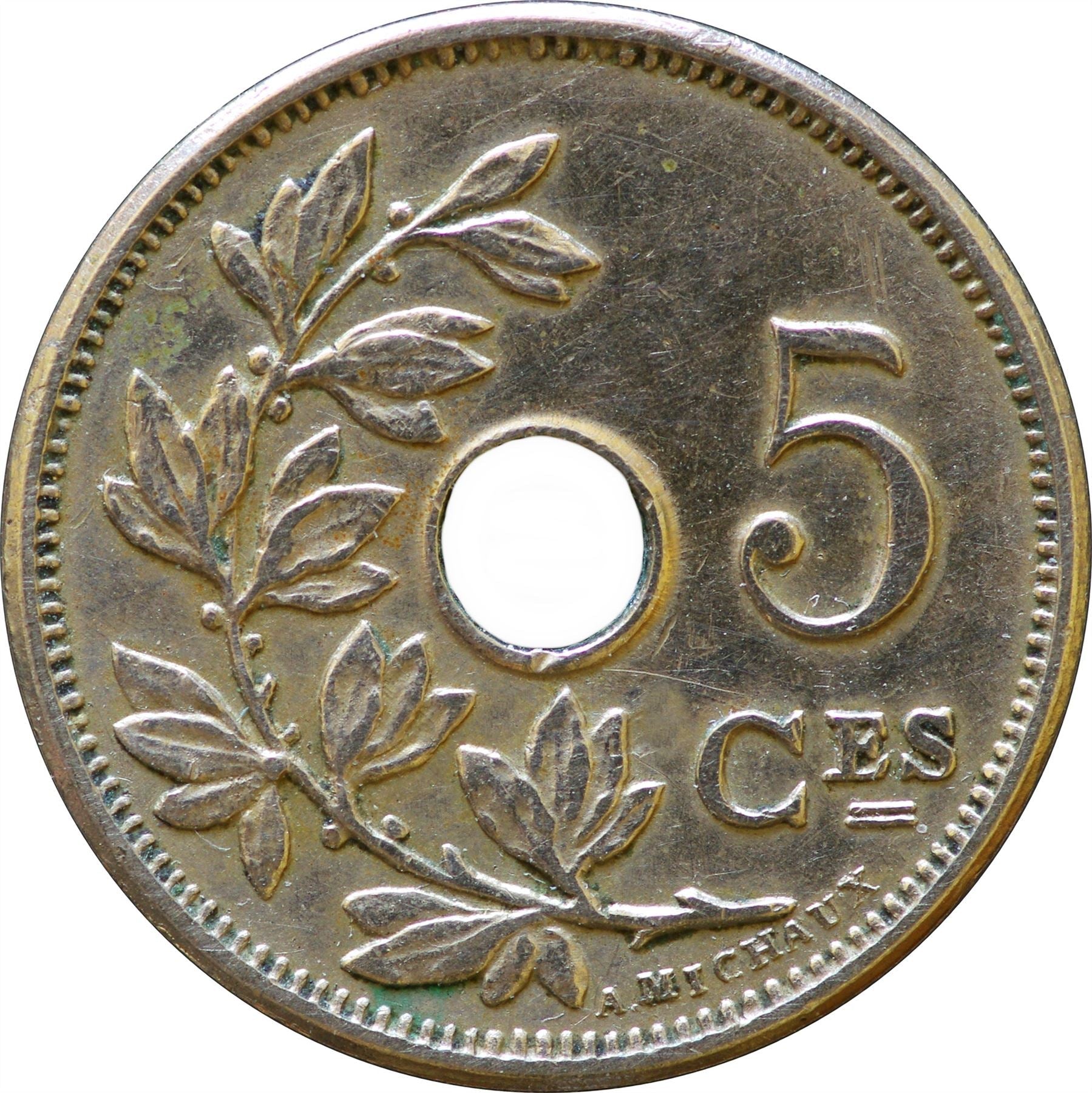 Belgian Coin 5 Centimes - Léopold II Belgique | Olive | Star | KM54 | 1904 - 1907