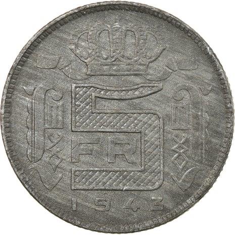 Belgian Coin 5 Francs - Leopold III Belgique | KM129 | 1941 - 1947