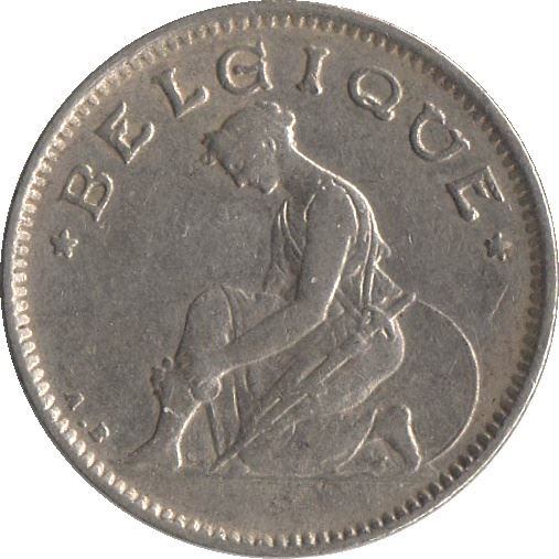 Belgian Coin 50 Centimes - Albert Belgique | Libertine | Caduceus | KM87 | 1922 - 1933